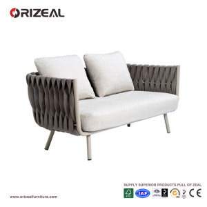 Hot 2-Seater Braiding Sofa with Fabric Coverd for Outdoor Oz-Or038